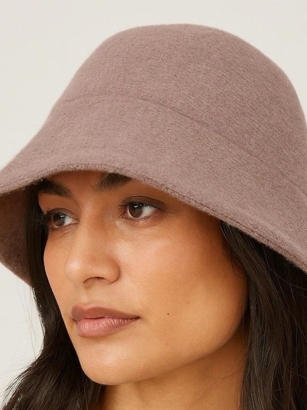 Free People Dusty Mauve Wool Devon Bucket Hat